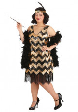Zig Zag Black and Gold Flapper