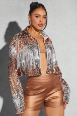 Bronze Sequin Tassel Jacket