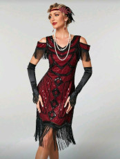 Black and Red Gatsby Dress