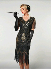 Black and Gold Gatsby Dress