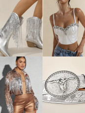 Silver and Bronze Cowgirl Set